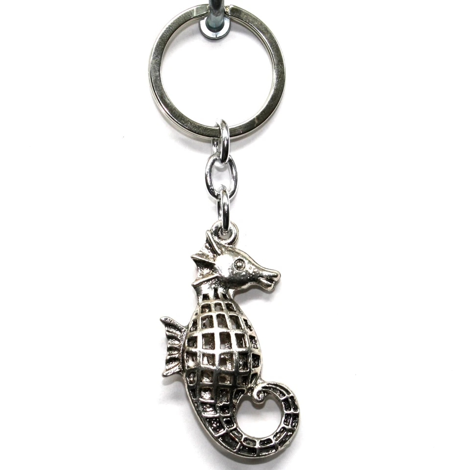Llavero Caballito de Mar Llavero Plata Joyería Colgante Dije Mujer Hombre Coche Hipocampo Foto 1 de 1