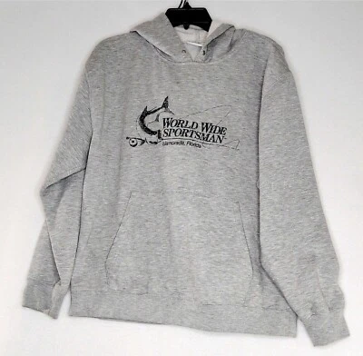 Мужская толстовка с капюшоном World Wide Sportsman размер средний серый логотип пятна без шнурка - Изображение 1 из 4