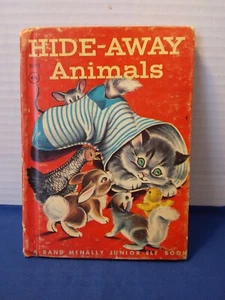 Vintage Kids Book 1957 Hide Away Animals Rand McNally Junior Elf Book - Picture 1 of 5