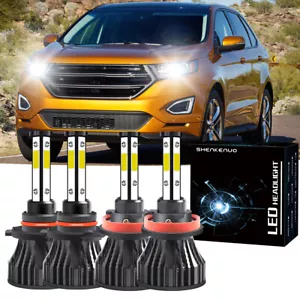 4x LED Headlight Bulbs Combo 6000K For Ford EDGE 2015 2016 2017 2018 2019 2020 - Foto 1 di 12