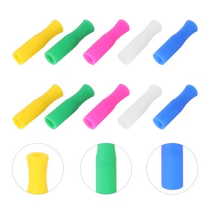 25 PIEZAS Pajitas Puntas de Cubierta Multicolor Preciosos Tapones Silicona - Imagen 1 de 12