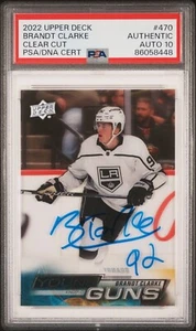 2022-23 Upper Deck Hockey Brandt Clarke Young Guns CLEAR CUT PSA GEM 10 Auto - Picture 1 of 2