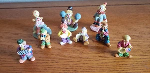 Clownfiguren Harz gemischt Porzellan Miniaturen Musikinstrumente 9-teiliges Set - Bild 1 von 2