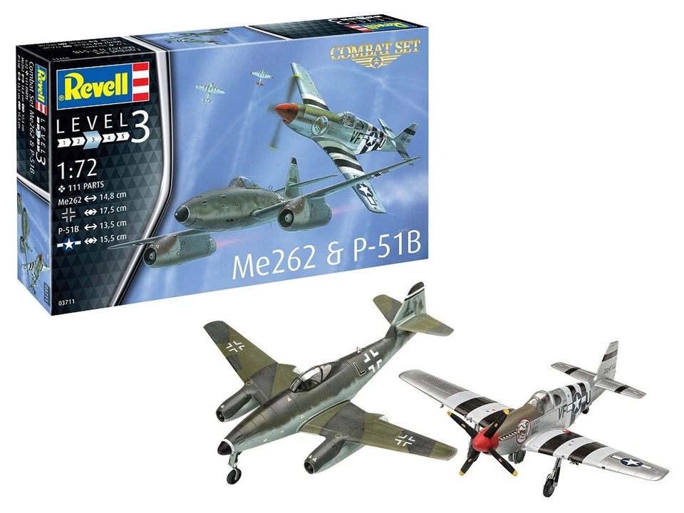 3711 Revell Combat Set Me262 & P-51b in 1 72