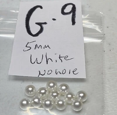 De colección 5mm y 5.5mm Sin Agujero Perla Cuentas Bola Crema Blanco y Color Joyería Reparación 5004 Foto 1 de 4