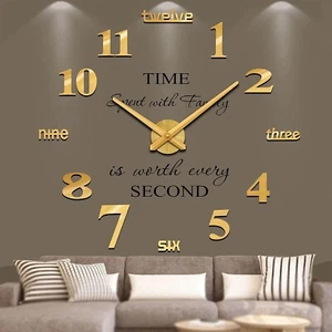 Reloj de Pared Moderno 3D Grande Para Decoraciones de Hogar Reloj de Pared NUEVO - Picture 1 of 6