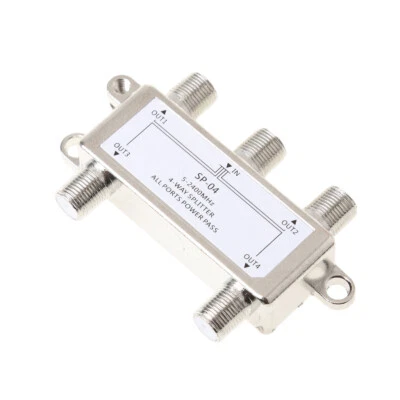 Splitter per Antenna TV per Segnali Satellitari Splitter per Cavo Coassiale a 4 - Immagine 1 di 4