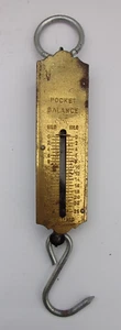 Alte Metall Zugwaage Federwaage Hängewaage POCKET BALANCE bis 25 kg Germany - Bild 1 von 10