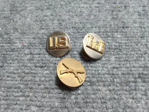VTG US Army Corps of Engineers Castle, Crossed Riffles, & U.S.  Lapel Pins - Picture 1 of 7