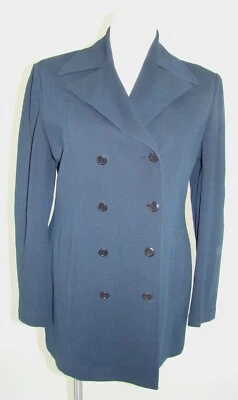 CHAQUETA BLAZER HENRI BENDEL MUJER NEGRA DOBLE BOTONADURA ELÁSTICA TALLA 14 D151 Foto 1 de 4