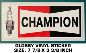 CHAMPION SPARK PLUGS VINYL STICKER DECAL - VINTAGE - NASCAR RACING-RICHARD PETTY - Picture 1 of 2