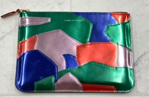 Comme des Garçons Metallic Multicolor Patent Patchwork Zip Pouch - Picture 1 of 4