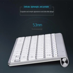Flat Multimedia Wireless 78 Keys Keyboard & Mouse Combo for Windows PC Mac - Picture 1 of 7
