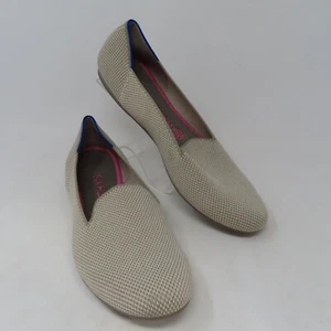 Rothys The Loafer Linen Double Stitch Beige Cream Womens Size 9 Round Toe - Picture 1 of 11