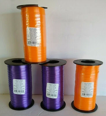 Cinta rizadora naranja brillante y púrpura (4) rollos 350 yardas cada uno nuevo/leer Foto 1 de 4