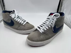 Nike Blazer Sb Mid Sneakers 310801-003 Men Sz: 10 Grey Navy Blue - Used - Picture 1 of 13