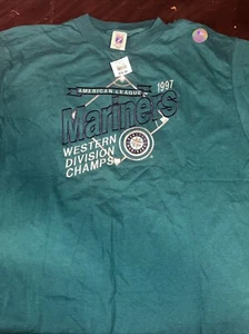Vintage Seattle Mariners MLB Logo 7 1997 Western Division Champs Size Large - Picture 1 of 7