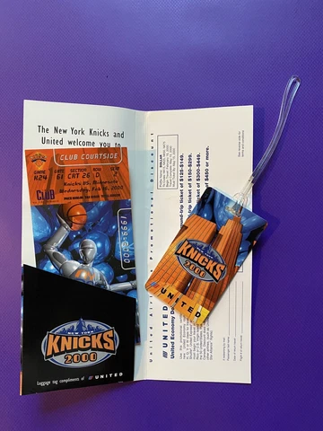 NBA Basketball New York Knicks Minnesota Game Ticket Stub February 16 2000 w/TAG Cover