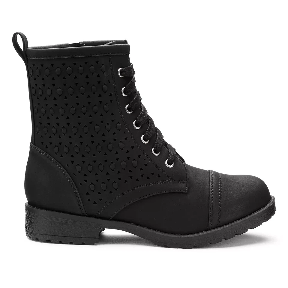 Botas de Combate SO Ivy Niñas Niñas Talla 1 Negro Hiedra Foto 1 de 4