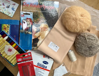 Set Waldorfpuppe Selber Machen. Teilweise neu. Incl echte Wolle - Bild 1 von 4