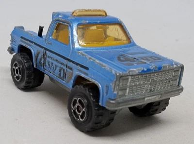 Camión de remolque Majorette Chevy azul medio 4 X 4 4x4 suelto fundido a presión 1:62 #228 sin ganchos Foto 1 de 4