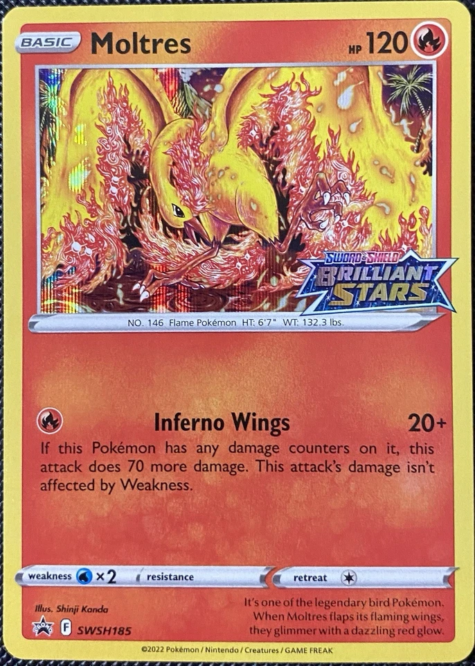 Moltres SWSH185 SWSH: Sword & Shield Promo Holo - Pokémon Card - Image 1 of 2