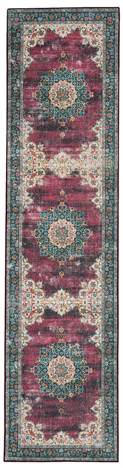 Linon Home Decor Products The Anywhere Washable Rug Carver Ivory & Burgundy 2... - Image 1 of 4