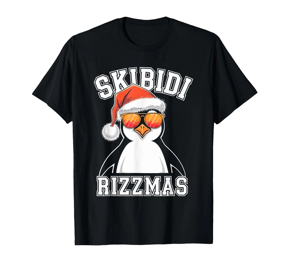 Camiseta Skibidi Rizzmas Navidad Rizz Gen Alpha Penguin Foto 1 de 1