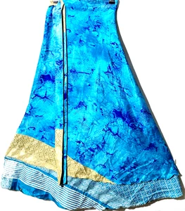Incredible-art Vintage Silk Sari Magic Wrap Skirt Reversible Double Layer skirt, - Picture 1 of 6