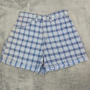 Vintage Levis 954 Damenshorts 9 orangefarbenes Etikett hoher Bund kariert normal USA 90er - Bild 1 von 18
