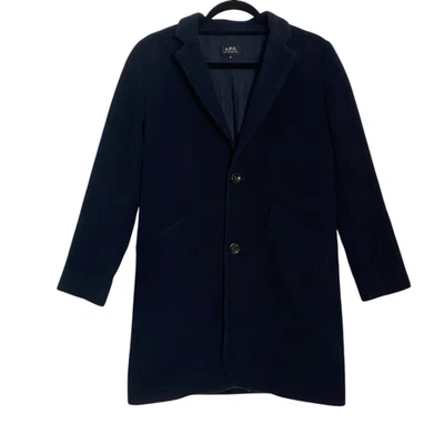 A.P.C. APC Rue Madame Paris Mens Wool Dark Navy Blue Peacoat Jacket Size XS - Image 1 of 4