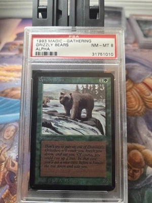 Grizzly Bears MTG Magic the Gathering Alpha PSA 8 Vintage Old School Collectible - Image 1 of 2