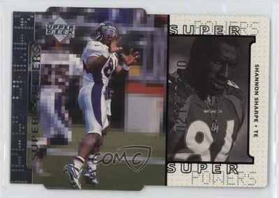 1998 Upper Deck Super Powers Silver Die-Cut /2000 Shannon Sharpe #S14 HOF - Image 1 of 2