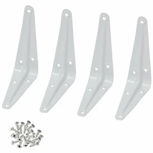 4x White Metal 3" X 4" Wall Corner Angle Shelving Shelf Brackets 4 Pcs 3x4 inch - Picture 1 of 6