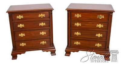 70644: Pair HENKEL HARRIS Model 116 Cherry 4 Drawer Nightstands - Image 1 of 4