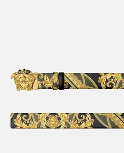$625 VERSACE Reversible La Medusa Baroque Barroco & Black Leather Belt 95 / 38 - Picture 1 of 7