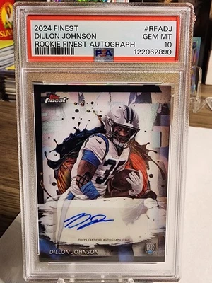 2024 Topps Finest - Rookie Finest Autographs Dillon Johnson #RFA-DJ PSA 10 POP 1 - Image 1 of 2