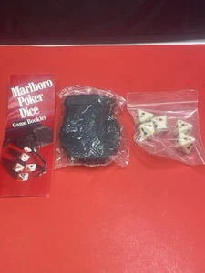 Vintage 1990 Marlboro Poker Dice With Leather Pouch & Game Booklet - Picture 1 of 8