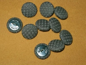 10 FABRIC GREY FLECK BUTTONS UPHOLSTERY APPROX 3/4" or 19 mm B12 - Picture 1 of 3