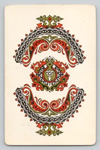 Swap Card Elegant Red and Black Paisley Pattern Seven of Clubs Playing Card - Picture 1 of 2