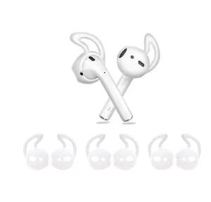 3 Pair Anti-Slip Silicone Earbuds Tips Hook for Apple Airpods 1 & 2 GEN (White) - Picture 1 of 2