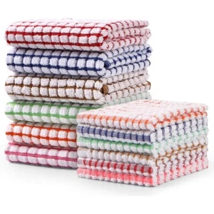 Kitchen Towels and Dishcloths Set,12, Set of Bulk Cotton Dish - Picture 1 of 6