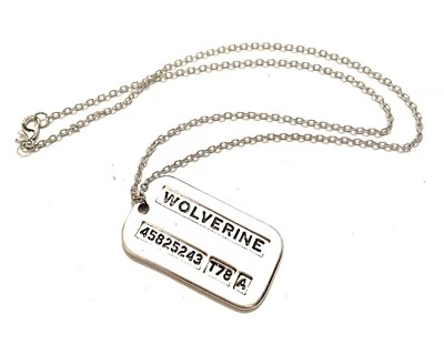 Wolverine Collana Medaglia Logan X-Men Military Card Targhetta Nichel Free - Immagine 1 di 4