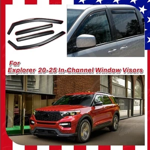 Fits Explorer 2020-2025 In-Channel  Window Rain Visors Sun Guards Vent Deflector - Picture 1 of 9