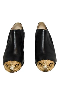 Chanel Black Paris to Dallas Ankle Booties Gold Tone Cap, Size 41, Iconic! - Picture 1 of 7