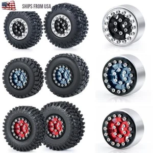 1.0 Beadlock Wheels + Tires for Axial SCX24  90081 B17 C10 Gladiator JLU Bronco - Picture 1 of 21