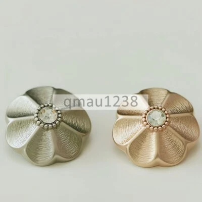 6PCS METAL SHANK BUTTONS RHINESTONE FLORAL 15MM-25MM CLOTHING BAG SEWING CRAFT - Image 1 of 4