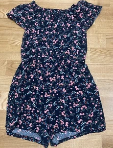 Girl's Old Navy Black Floral Romper Size 6-7 EUC - Picture 1 of 3