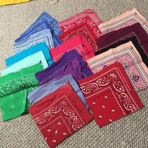Bandana Lot of 18 Multi Colored Western Paisley Unique Patterns Rare Lot Bundle - Picture 1 of 9