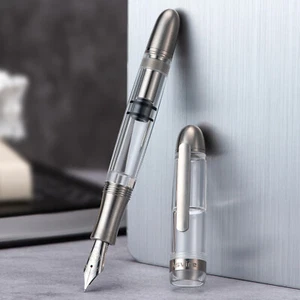 Asvine P36 Titanium Fountain Pen Piston Filling, Bock EF/F/M/B Nib Acrylic Pen - Picture 1 of 21